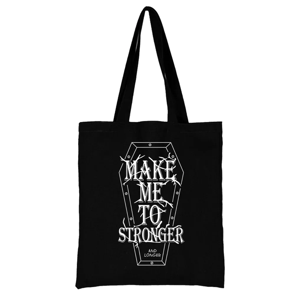 sac de shopping en toile noire pour femmes, fourre-tout décontracté réutilisable, sac à bandoulière à motif blanc imprimé, sac à main pliable de grande capacité