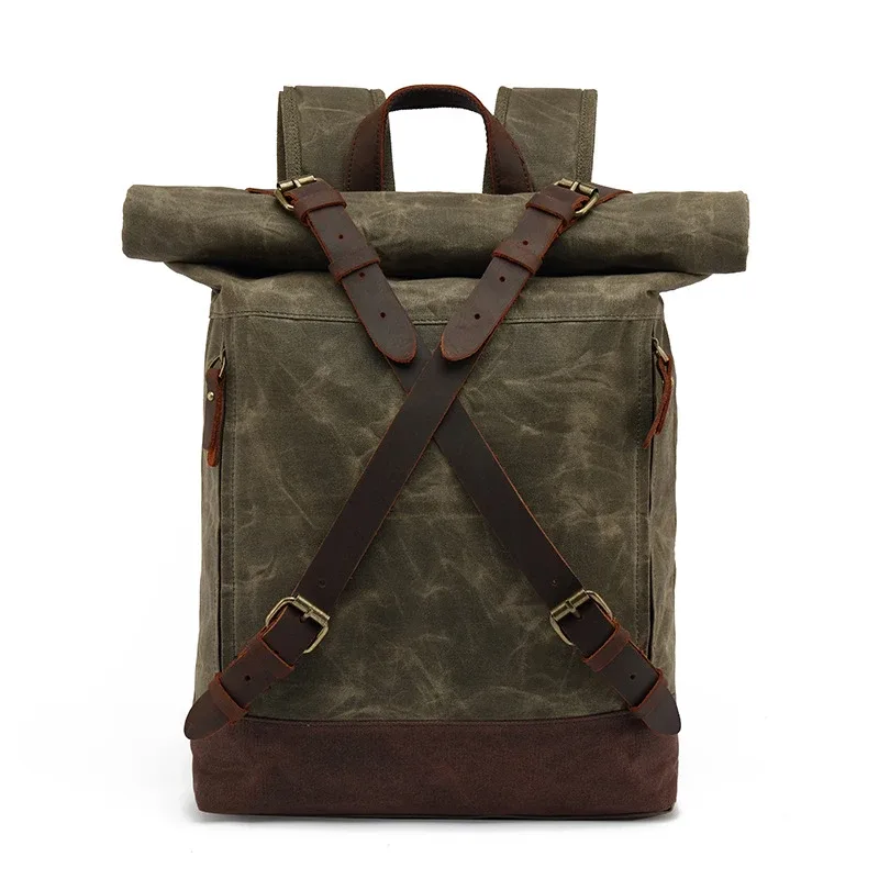 sacs à dos vintage de luxe en toile pour hommes, sacs à dos en toile cirée, sacs de voyage, grands sacs à dos imperméables, sacs à dos rétro