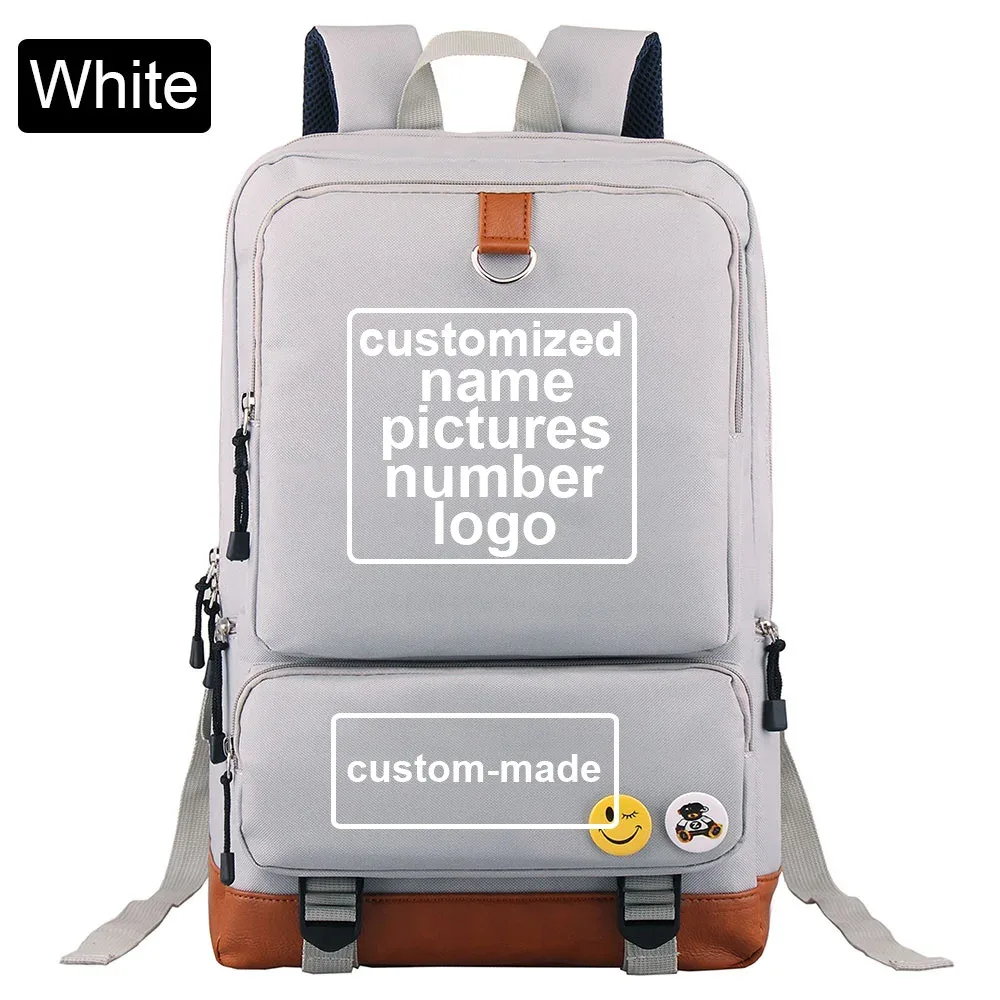 sac à dos personnalisé en toile pour homme, femme, adolescent, avec impression diy de votre photo ou logo, idéal pour l'école