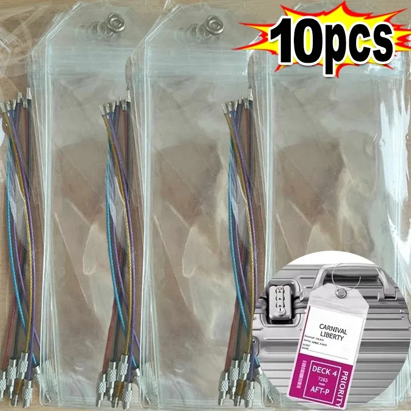 Étiquettes de bagage de croisière, étanches, auto-scellantes, accessoires en plastique PVC Transparent, anneau en acier inoxydable, étiquette de voyage de croisière, 1 à 10 pièces