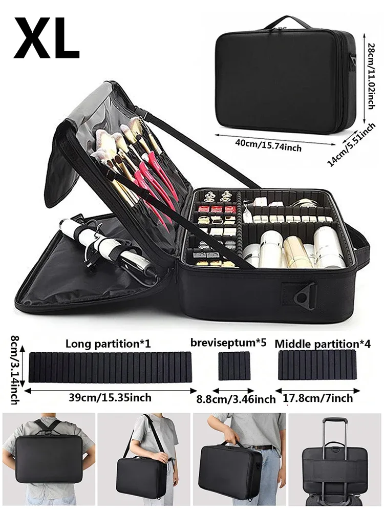 nouvelle trousse de maquillage oxford pour femmes, étanche, grande capacité, trousse de voyage pour cosmétiques, trousse de maquillage professionnelle complète pour artistes, pour femmes
