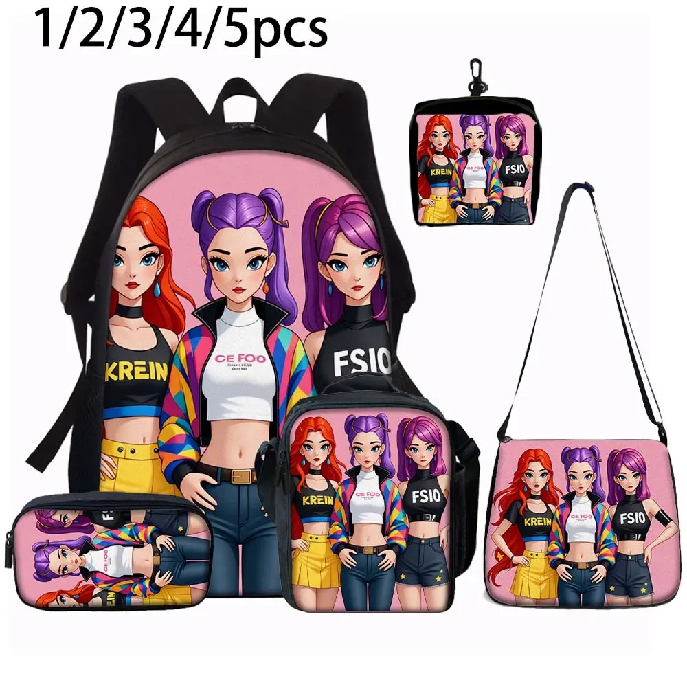 Ensemble de sacs à dos à motif de groupe de filles K-POP, 1/2/3/4/5 pièces, le cadeau parfait pour les fans de kpop