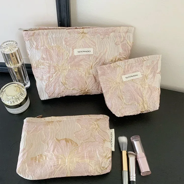 l/m/s relief jacquard sacs de maquillage femmes sac cosmétique femme pochette trousse de toilette pochette de 