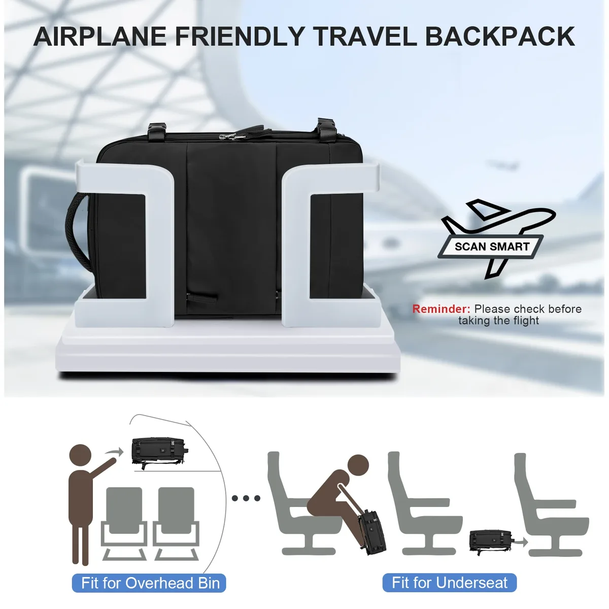 grand sac à dos de voyage pour hommes, sac à dos étanche pour ordinateur portable approuvé par le vol de la compagnie aérienne, sac à dos de transport antivol, sac à dos de randonnée
