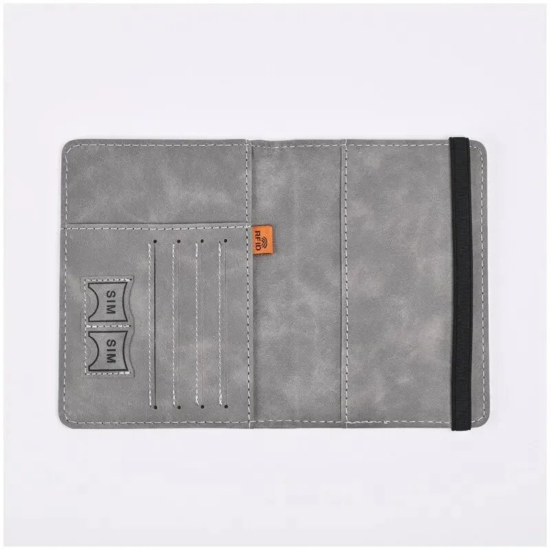 sac à passeport avec sangle en cuir pu, porte-passeport rfid, étui de protection, portefeuille de voyage à l'étranger, rangement de cartes, billets, sacs à main