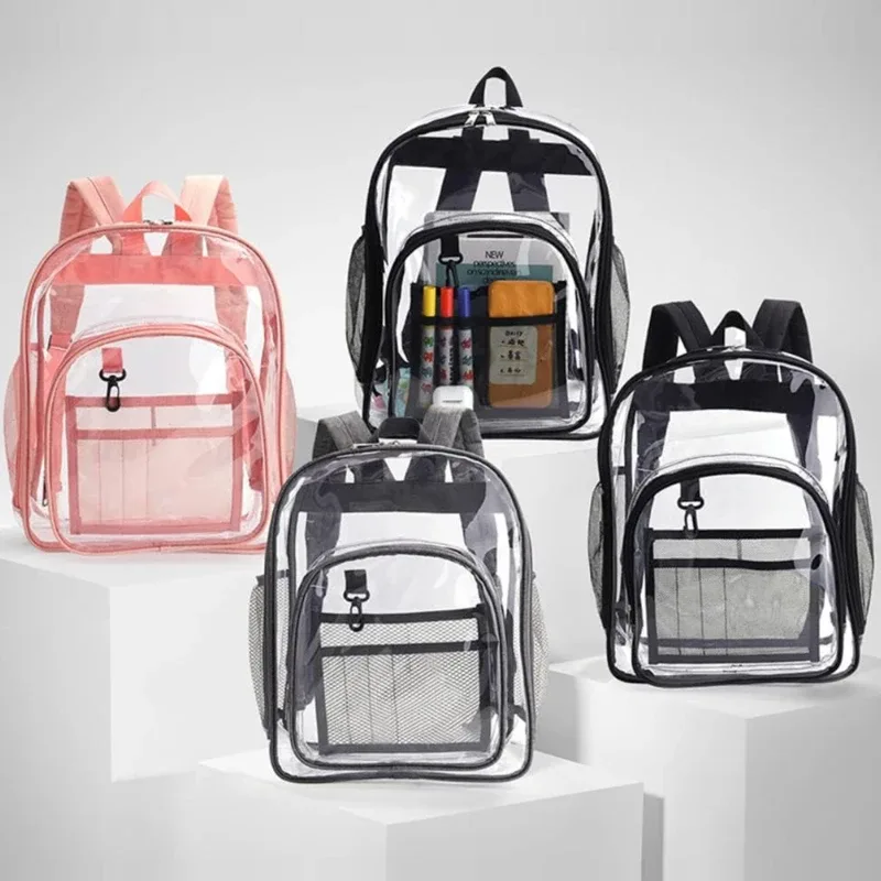 Sac à dos transparent imperméable unisexe, grande capacité, portable, multifonctionnel, sac à bandoulière, sac de rangement pour voyage en plein air