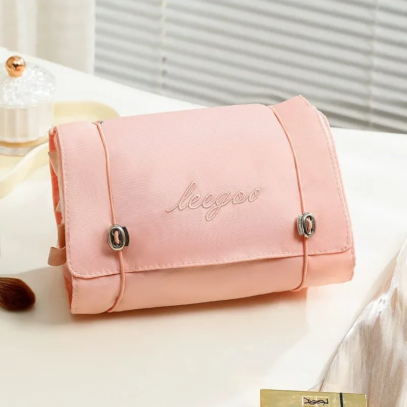 trousse de maquillage détachable 4-en-1, organiseur de cosmétiques pliable avec pochettes amovibles pour les voyages et le quotidien