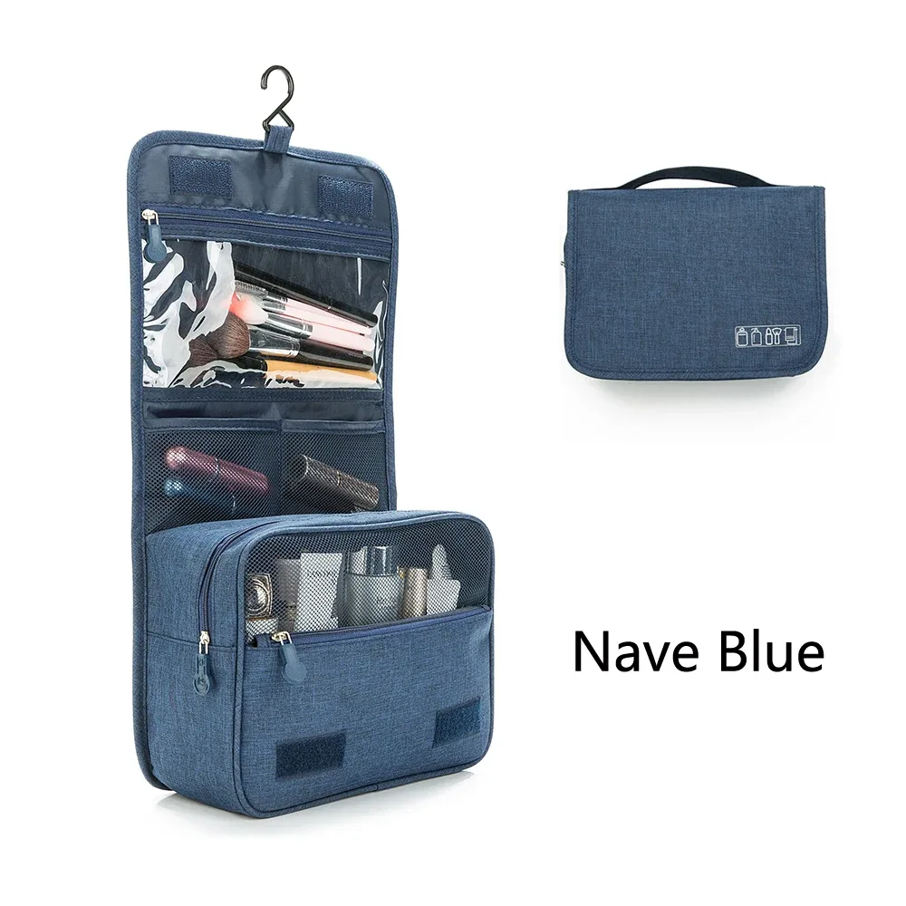 sac à cosmétiques de voyage portable, trousse de toilette étanche de grande capacité avec crochet de suspension pour hommes et femmes, sac de rangement de salle de bain