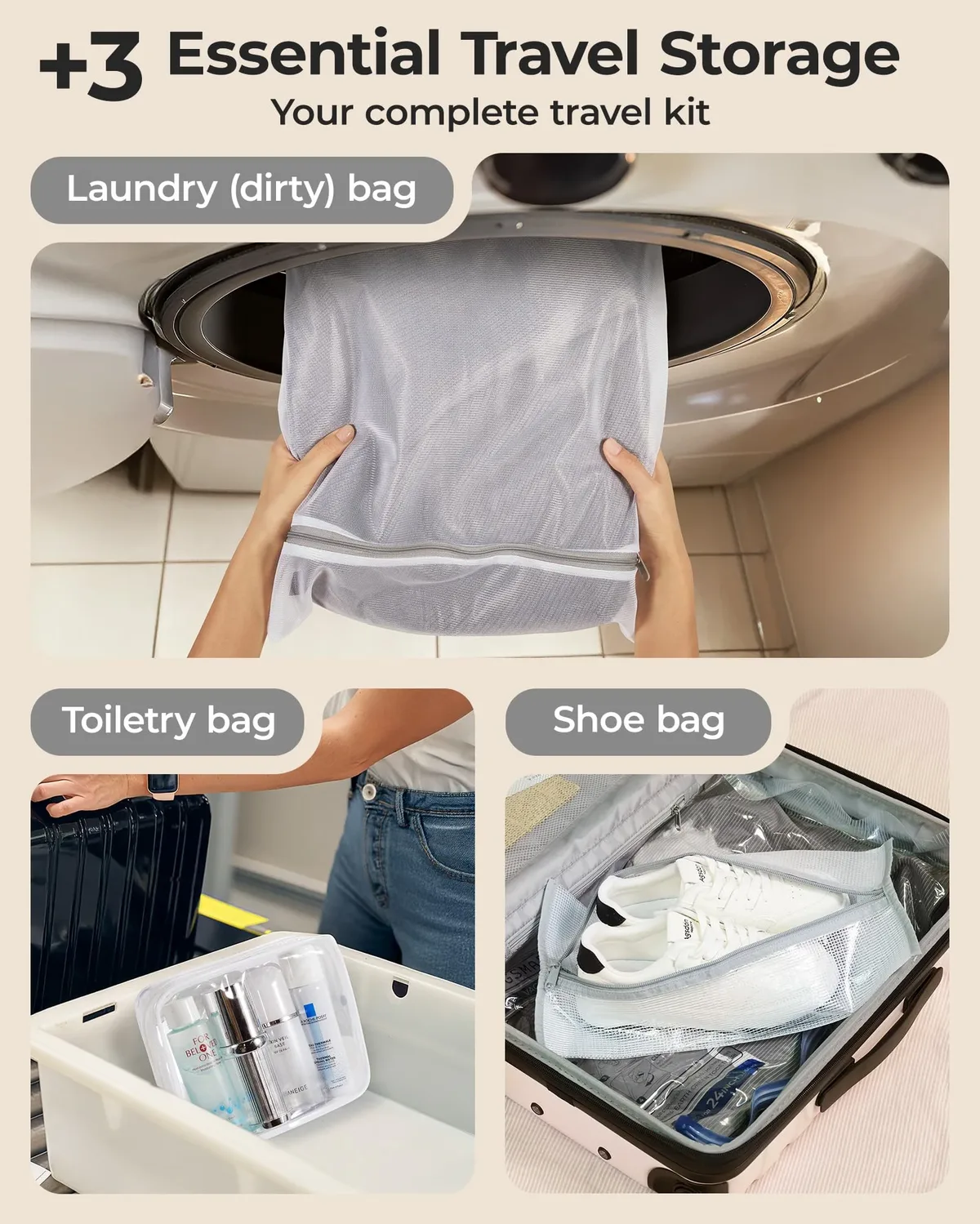 sacs sous vide bagsmart pour le voyage avec pompe à air rechargeable, sacs de compression portables pour économiser de l'espace, sacs sous vide pour vêtements