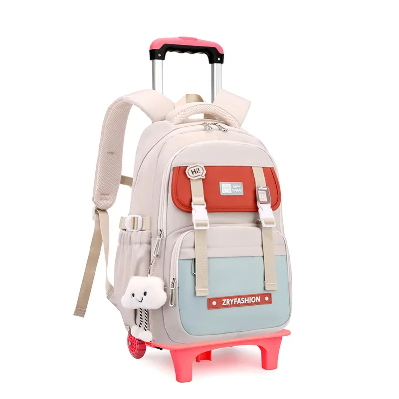 nouveau sac à dos scolaire 2025 avec roulettes, sacs à dos à roulettes pour adolescentes, sac à dos roulant pour étudiants, sacs de voyage