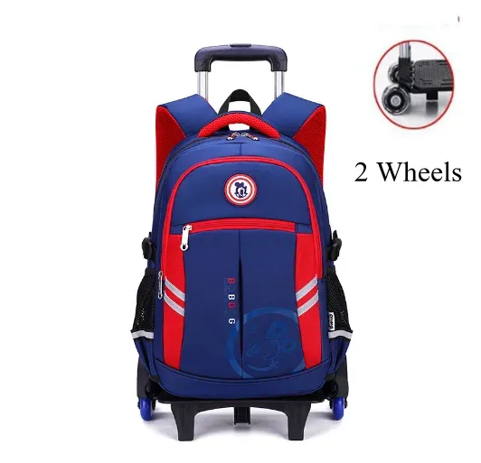 sacs de chariot d'école pour enfants sac à dos à roulettes pour garçons cartables à roulettes sacs de chariot de voyage pour garçons cartables 6 roues