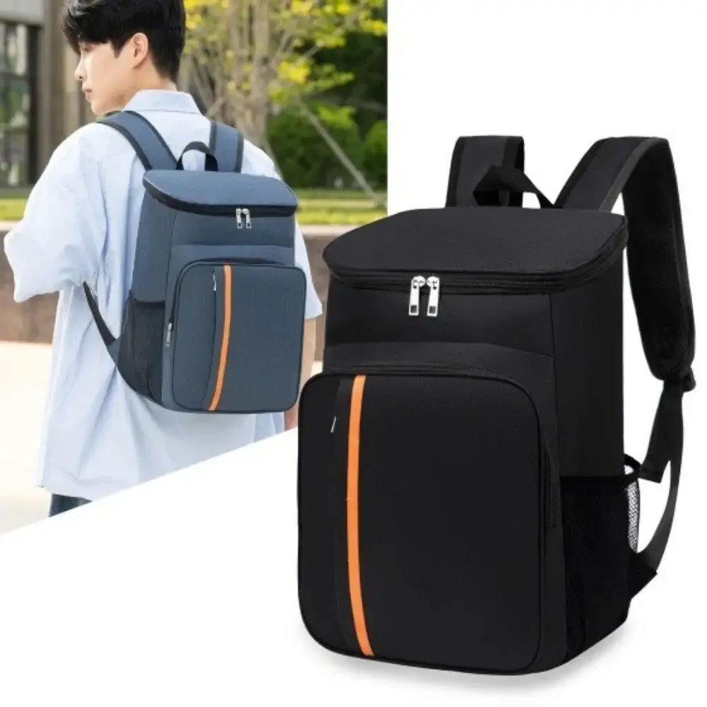 sac à dos isotherme double épaule en oxford, sac repas thermique portable, sac isotherme épais et tendance de grande capacité