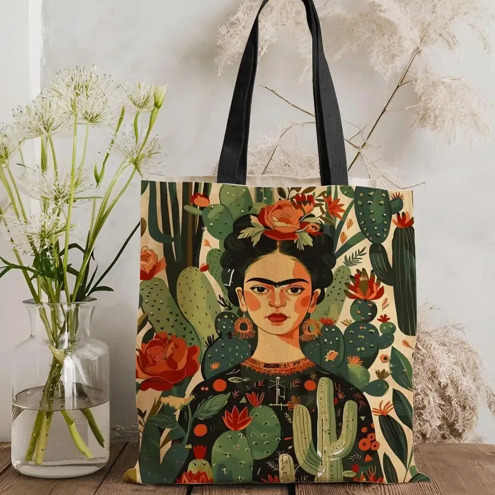 sacs de rangement pour l'art, sac fourre-tout en toile imprimé double face, sac à main à bandoulière grande capacité pour femme, tendance