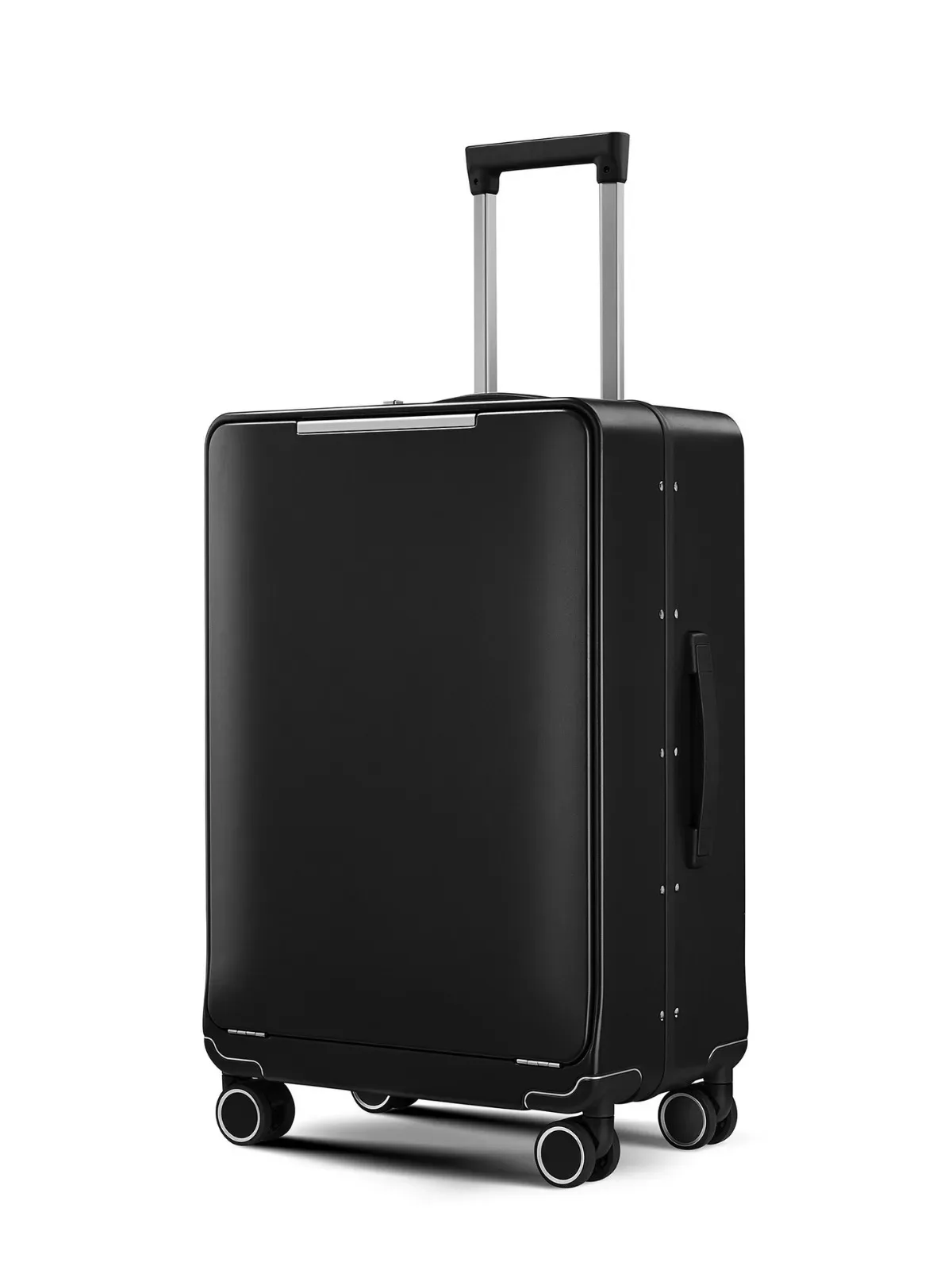 valise aérospatiale en aluminium à ouverture frontale avec serrure tsa 360 ° spinner wheels bagage de cabine de voyage d'affaires à accès rapide