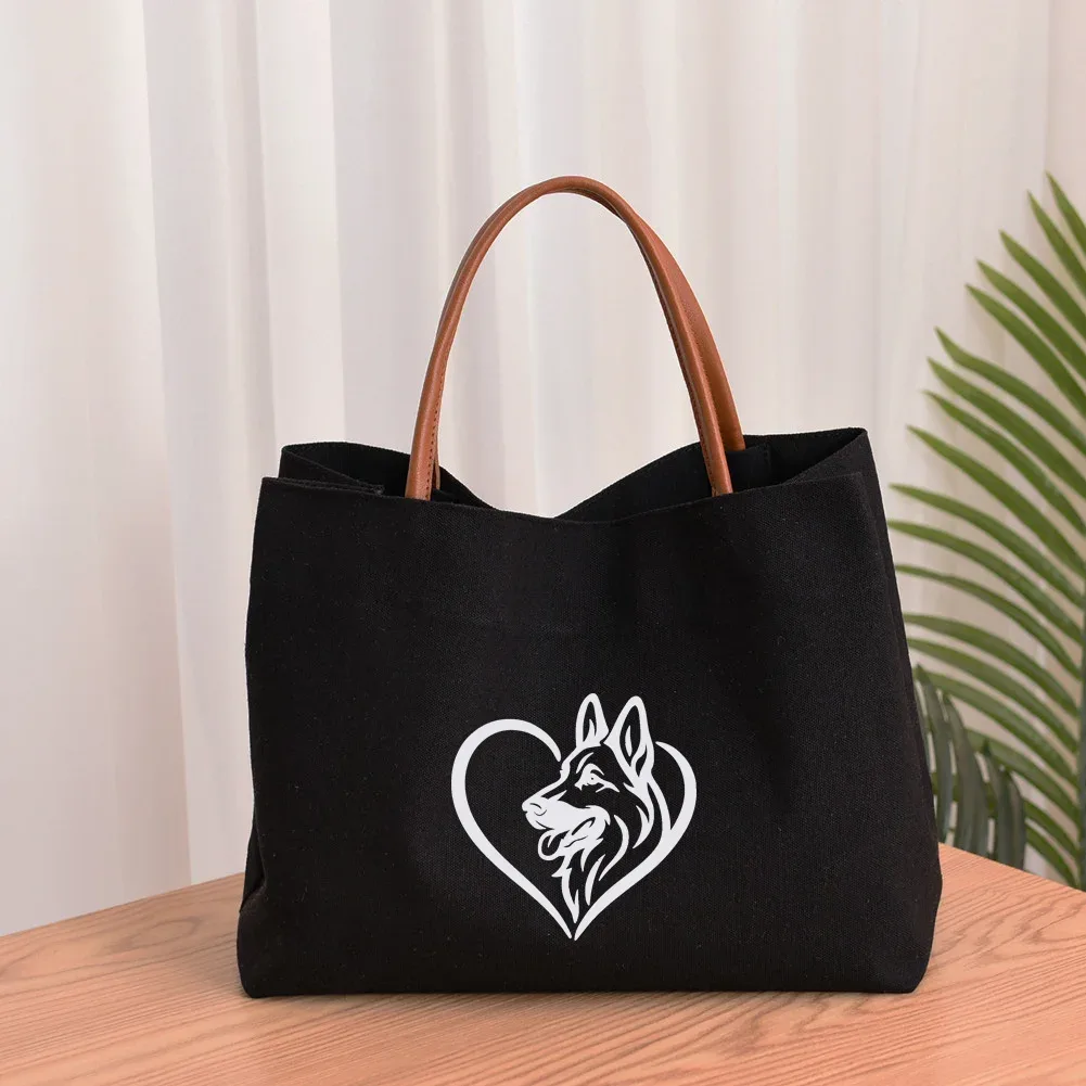 sac fourre-tout en toile pour femme, sac de travail, sac de plage, sac à provisions, cadeau pour les amoureux des chiens, mode pour femme, imprimé chien teckel