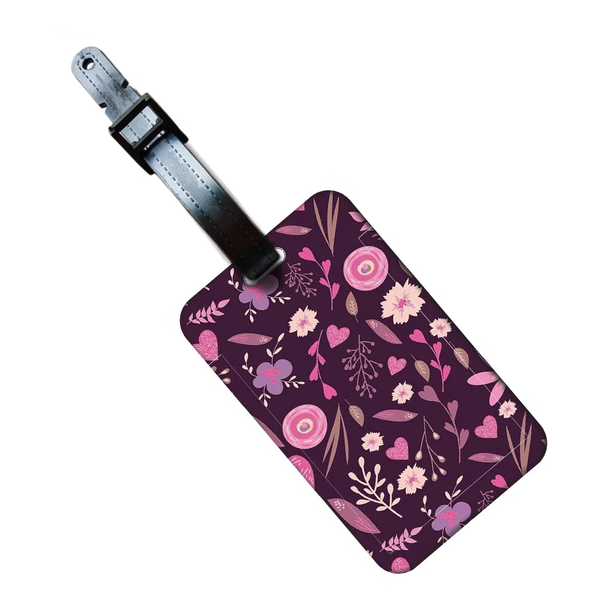 étiquette de bagage pour femme avec motifs floraux, porte-carte d'identité anti-perte pour valise et sac à dos, accessoire de mode pour bagages, cadeau