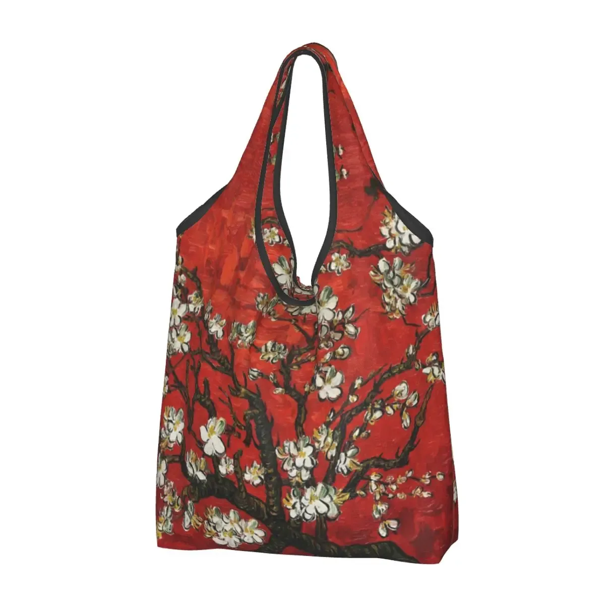 sac fourre-tout portable personnalisé drôle 73 terrasse la nuit, peinture de vincent van gogh, sac d'épicerie initié