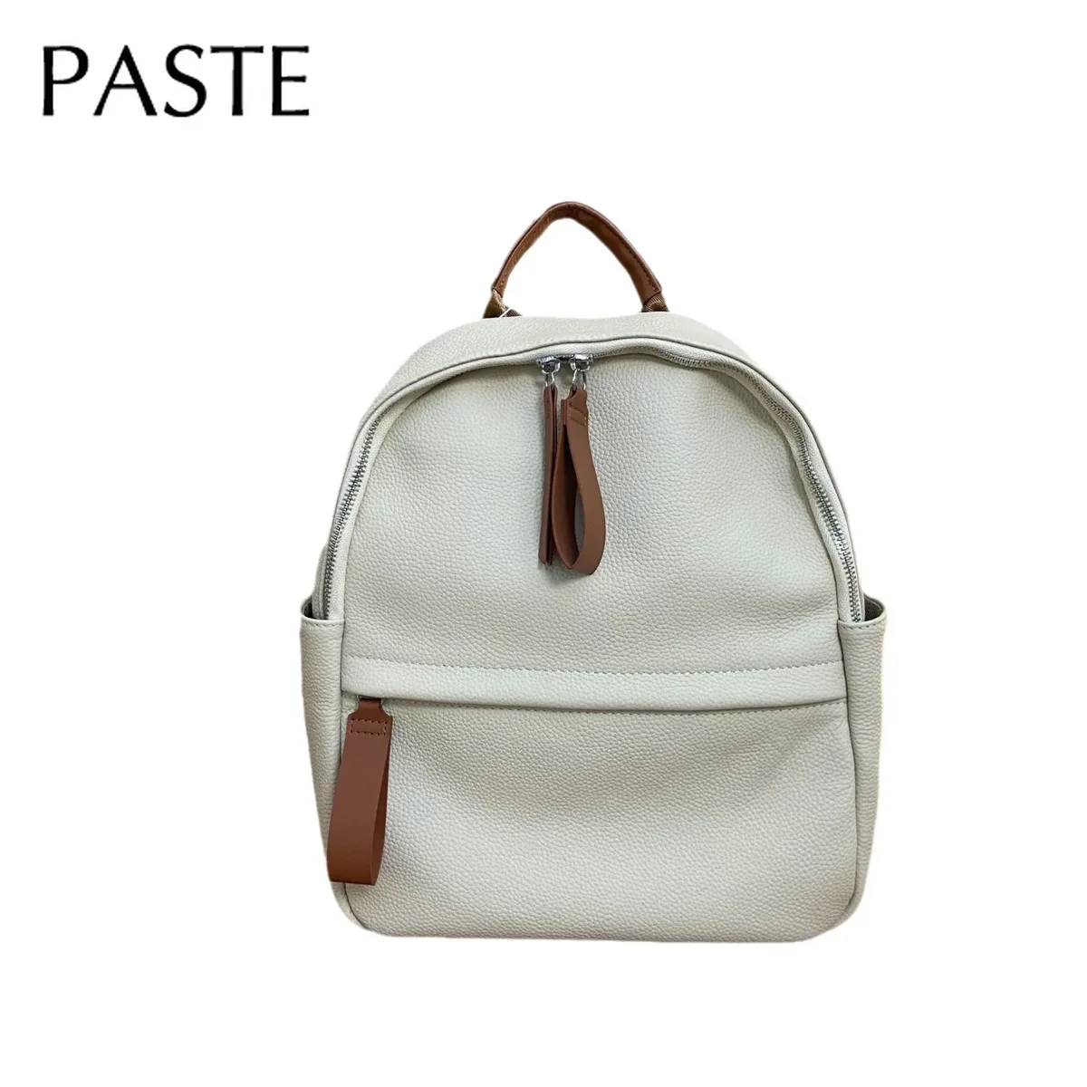 Sac à dos de loisirs en cuir de vachette première couche pour femme, sac d'école blanc de grande capacité pour fille universitaire, sac de voyage commpiedmont initié