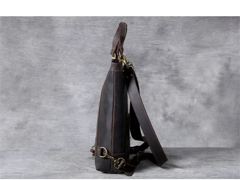 pndcloser-sac à dos multifonctionnel en cuir véritable pour hommes et femmes, sac à dos en cuir de vachette de cheval, sac à dos de travail pour ordinateur portable, sac à livres en élin naturel, vintage, voyage