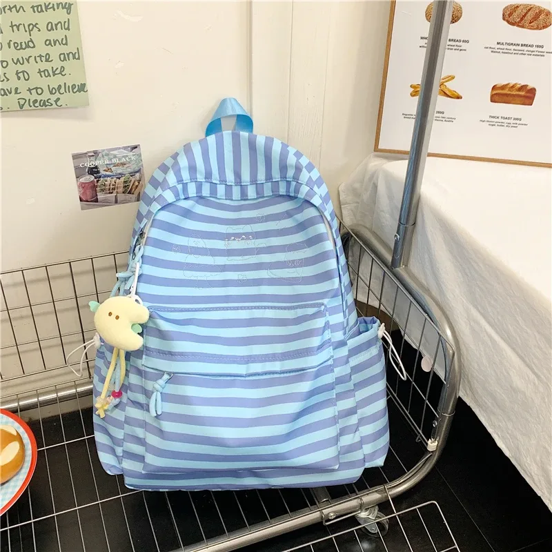 sacs à dos rayés grande capacité en nylon sacs de loisirs ou de voyage marque sacs d'école frais de haute qualité nouveau en 2025 grands paquets