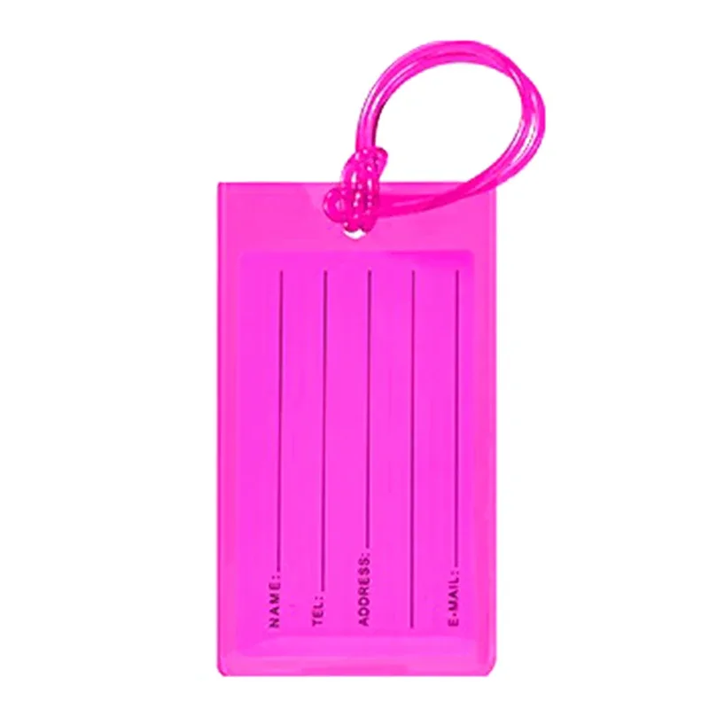 étiquette de bagage de voyage en pvc souple, étiquette de valise en silicone, étiquette de nom de sac, manchon de carte, document d'avion, vente en gros, accessoires