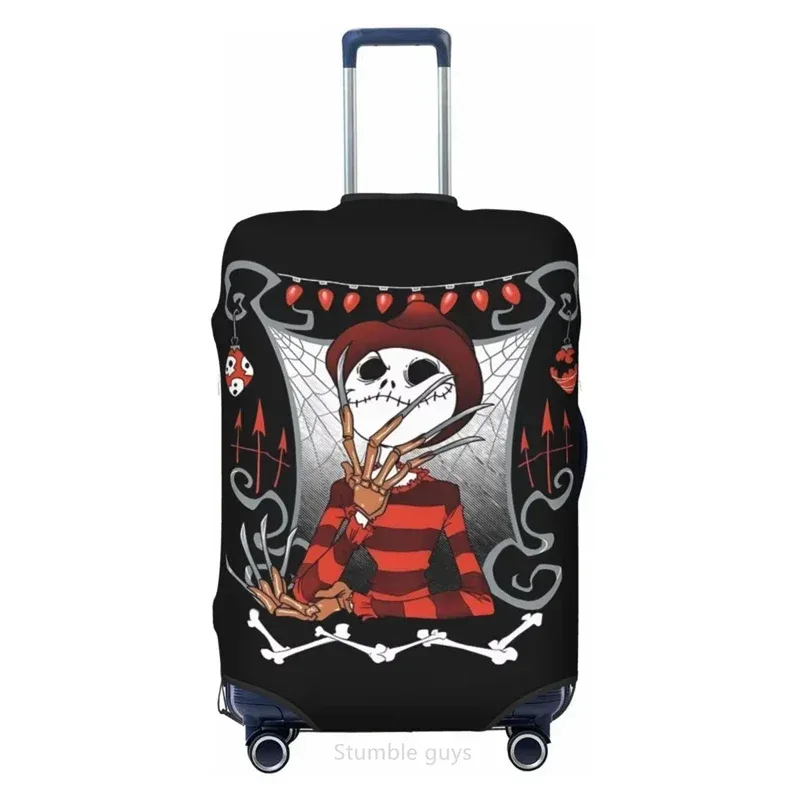 housse de valise élastique universelle, imprimé jacks movie skellingtons, pour bagages de 18 à 32 pouces, accessoire de voyage lavable et essentiel