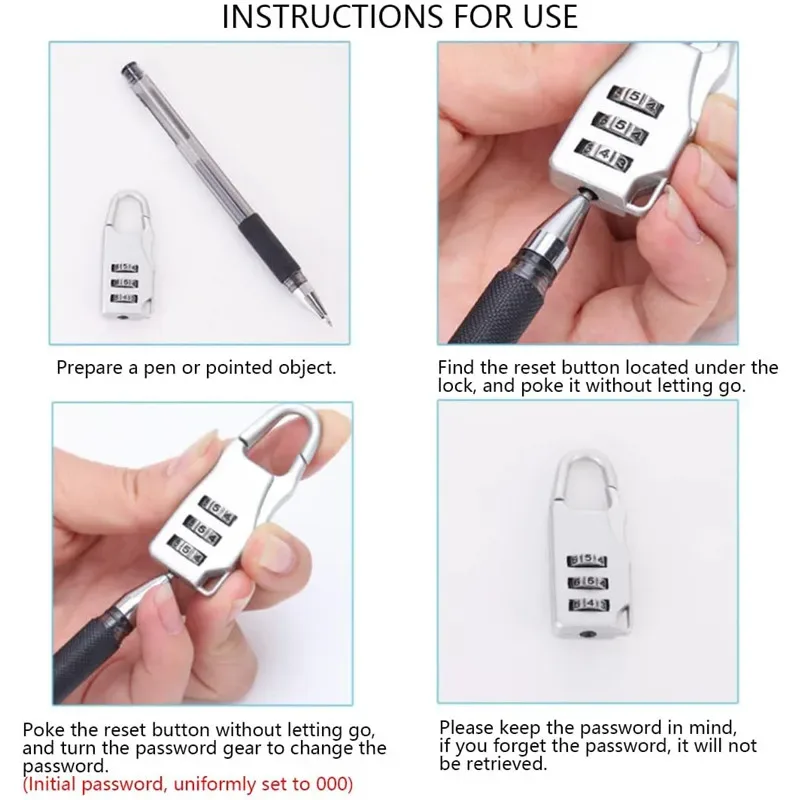 mini cadenas à combinaison à 3 chiffres en alliage de zinc, le petit cadenas à combinaison sécurisé pour valises, bagages, porte-documents, sacs d'ordinateur
