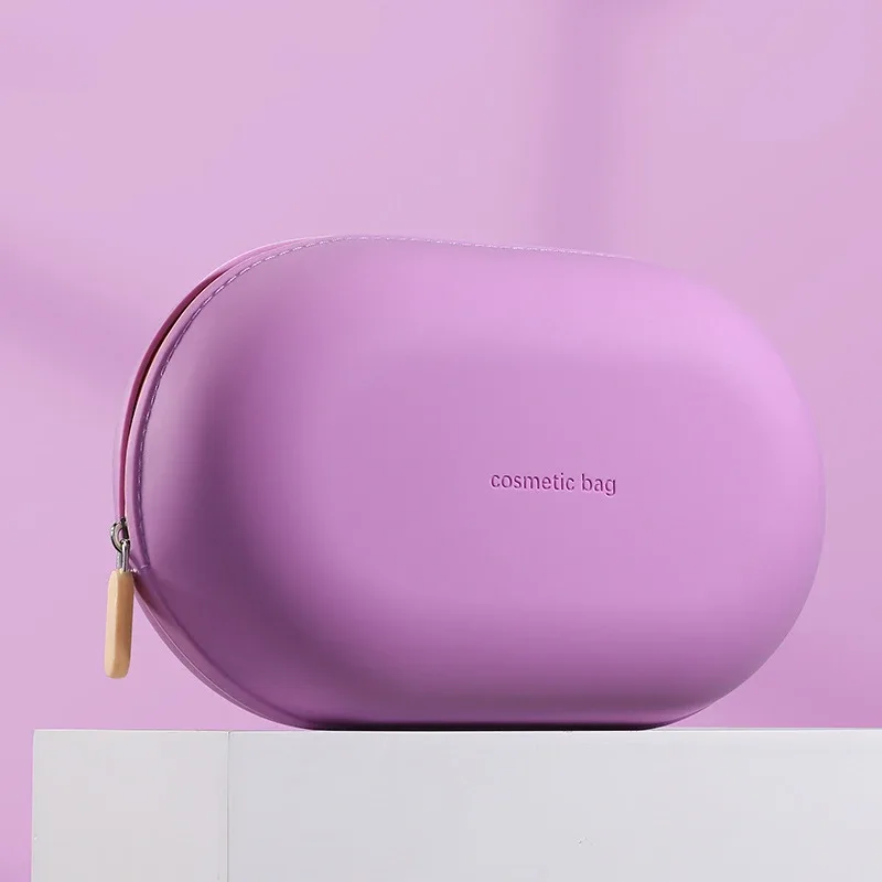 sac à cosmétiques en silicone de grande capacité, sac de rangement de voyage étanche, gain de place, anti-poussière, fermeture à glissière, porte-monnaie de voyage