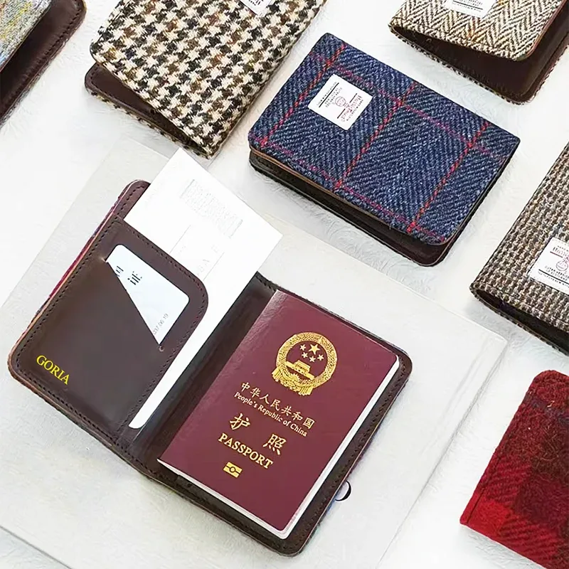 mode luxe voyage passeport couverture femme affaires graver nom décontracté passeport portefeuille multifonction carte sac porte-passeport