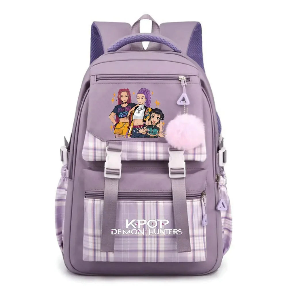 sacs à dos d'école kpop demon hunters, sacs d'école pour étudiants, sac à dos de voyage à la mode pour filles, sac à dos étanche avec fermeture éclair, sac à dos pour ordinateur portable