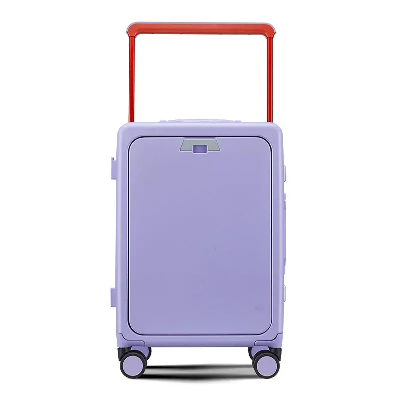 klqdzms 20 pouces pc valise usb charge ouverture avant ordinateur portable boîte d'embarquement multifonction boîtier de chariot 24 "bagage à main