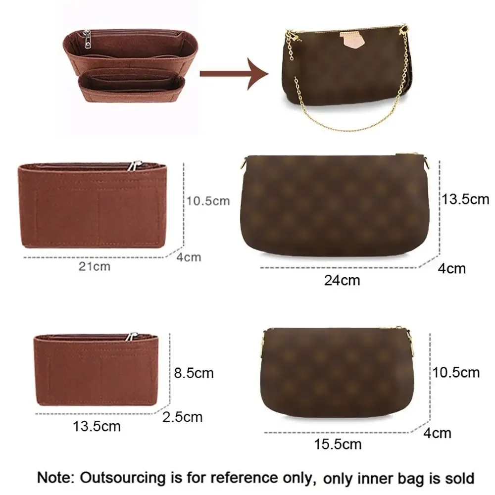 organisateur de sac à main en feutre, insert de rangement portable pour sacs lv multi pochette accessoires