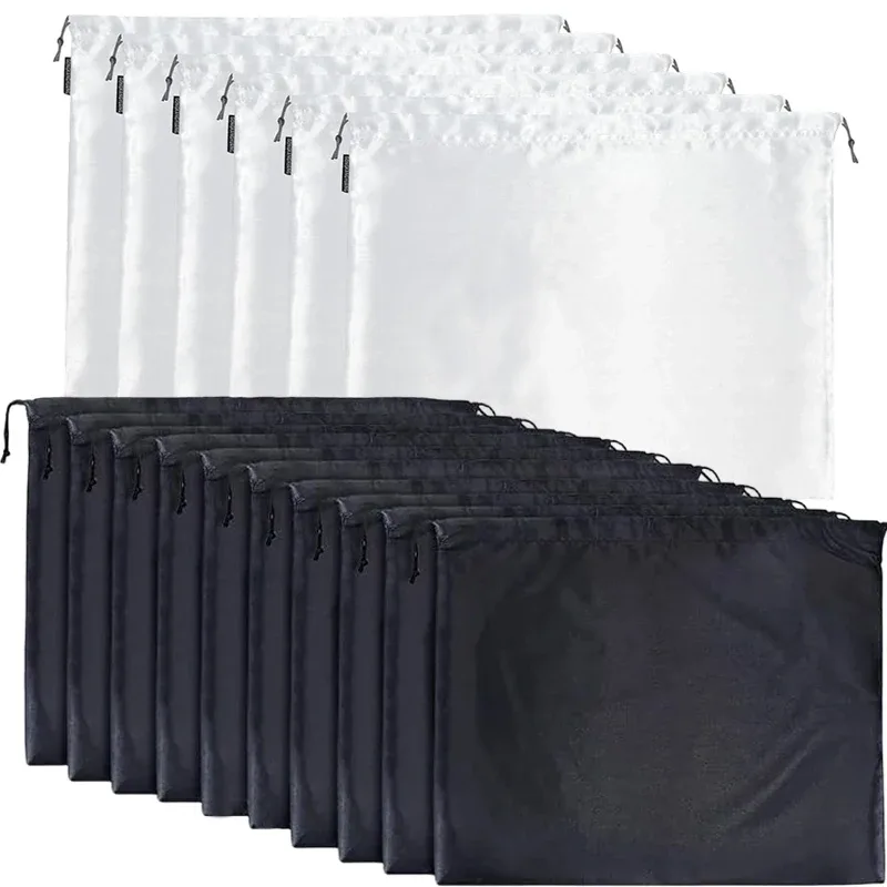 sacs anti-poussière pour sacs à main, housse de protection pour sacs à main, sacs à chaussures, bottes, sac en soie anti-poussière avec cordon de serrage, pochette de rangement de voyage