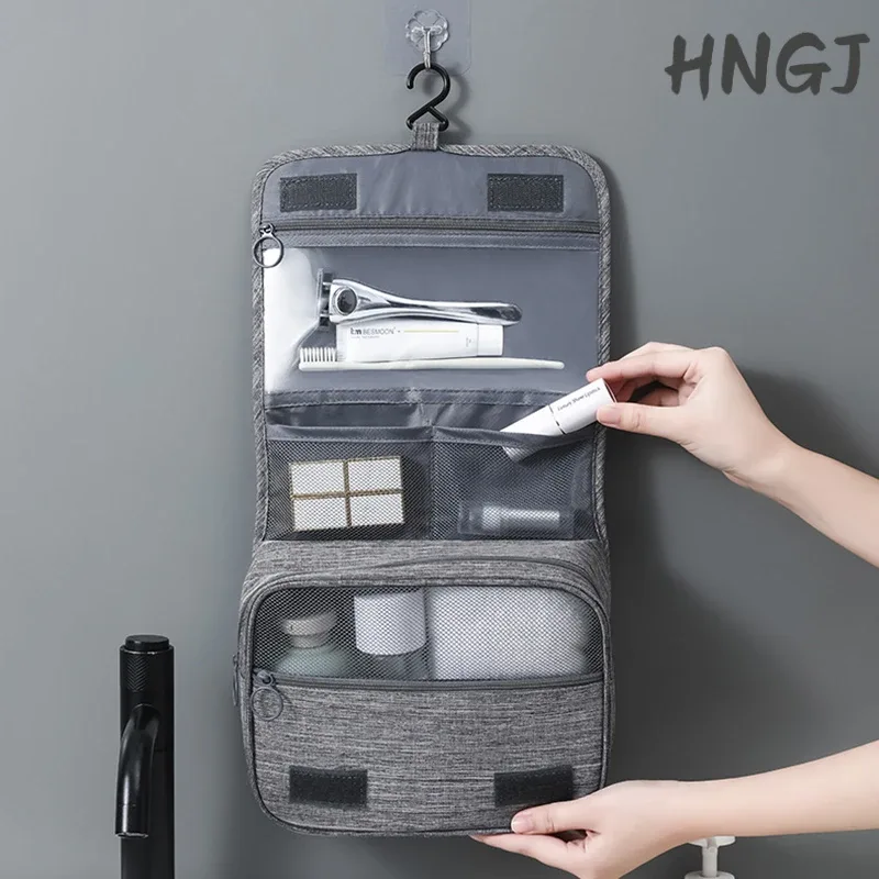 sac de rangement portable en tissu oxford 2026, organisateur de produits de toilette, sac à cosmétiques pour femmes, pochette de lavage de voyage suspendue étanche