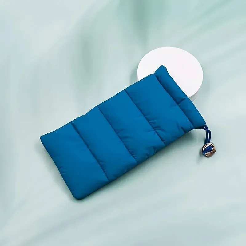 étui à lunettes en nylon matelassé souple, pochette à lunettes à cordon rembourré souple, sac de rangement de lunettes de protection 1 pièce