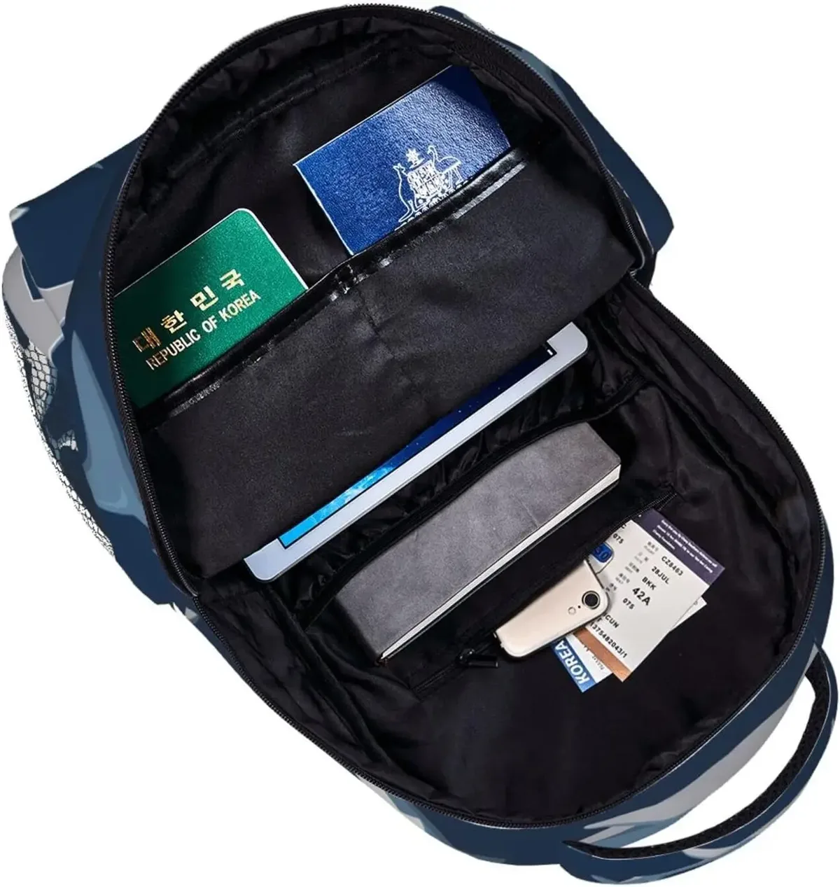 bleu dessin animé requin élégant sac à dos décontracté sac à dos sacs à dos pour ordinateur portable poches ordinateur sac à dos pour le travail voyage d'affaires