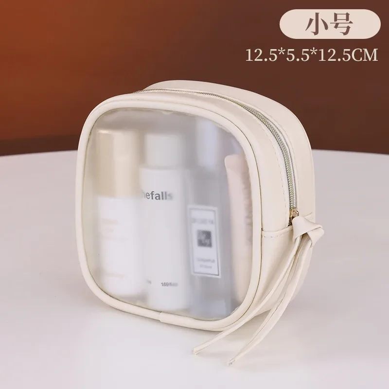 pochette de maquillage de toilette en pu étanche, sac à cosmétiques portable, sac de bain transparent pour lavage de bébé, sac de rangement de voyage pour natation et fitnes