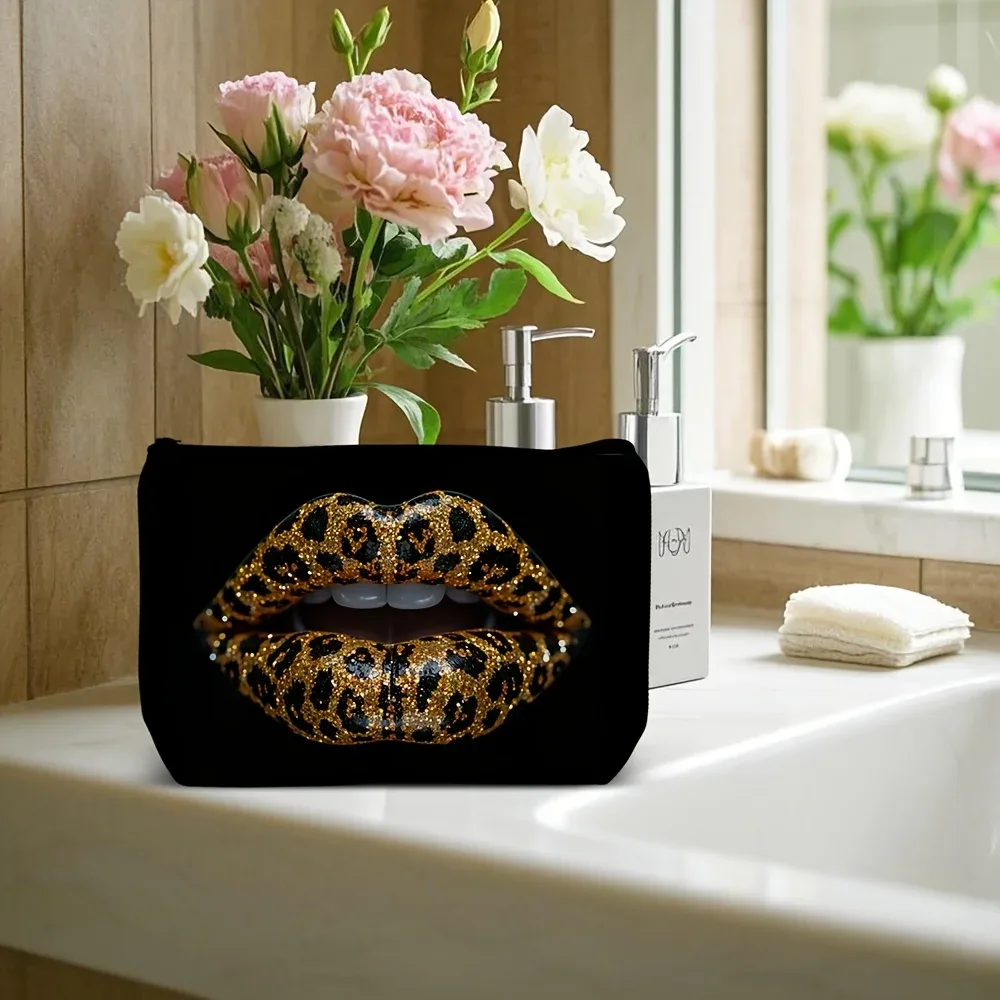 1 trousse de maquillage audacieuse à imprimé léopard avec fermeture à glissière – organisateur de toilette multifonctionnel pour les voyages, les vacances et les affaires