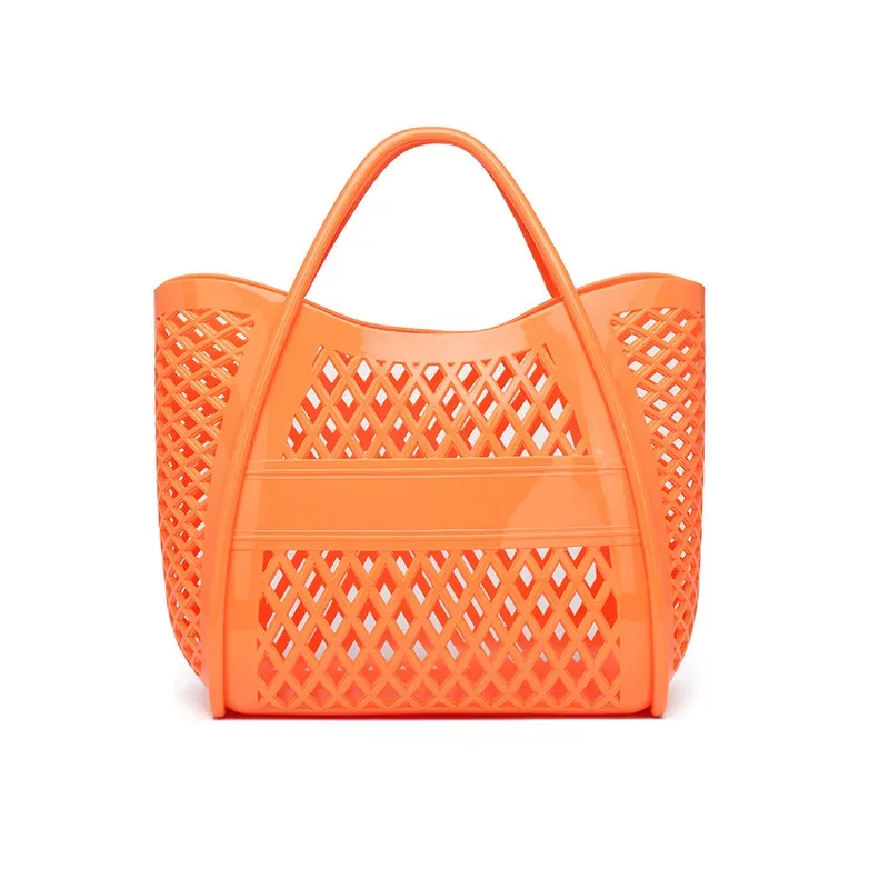 sacs fourre-tout kizzy clear jelly pour femmes, sac de plage léger et imperméable avec dessus ouvert et découpe en treillis