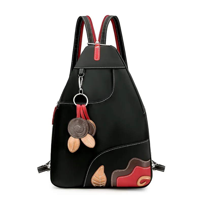 sac à bandoulière en nylon contrastant pour femme, sac de voyage léger avec poignée supérieure, sac à main quotidien pour le travail et l'école 2026