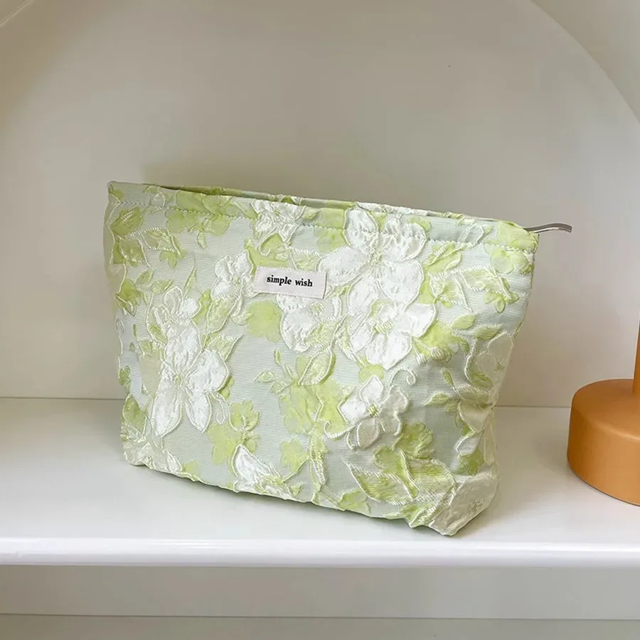 2025 mode imprimé fleuri fermeture éclair sac cosmétique voyage essentiels organisateur maquillage trousse de toilette portable femmes trousse de maquillage