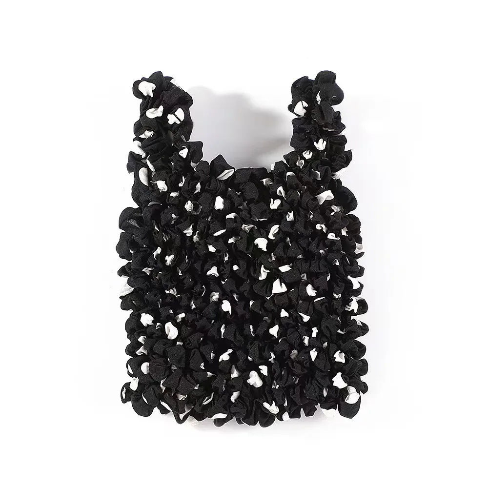 sac à provisions pliable à bulles réutilisable, grande capacité, sac à main plissé flexible, sac de rangement multi-usages en mousseline