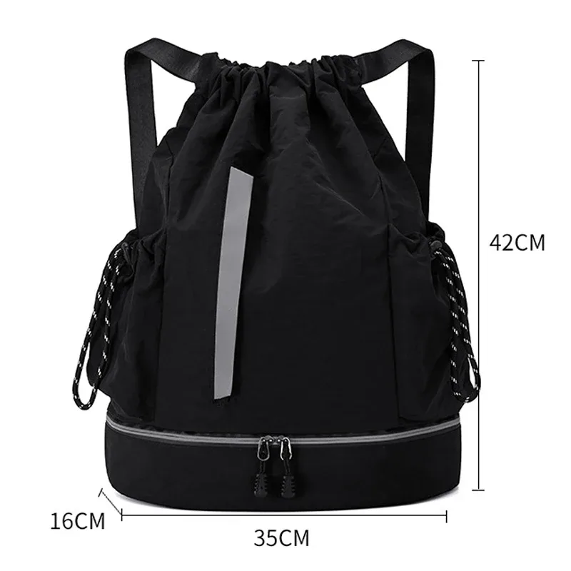 sac à dos de voyage avec cordon de serrage, imperméable, léger, avec bande réfléchissante, idéal pour la mode quotidienne