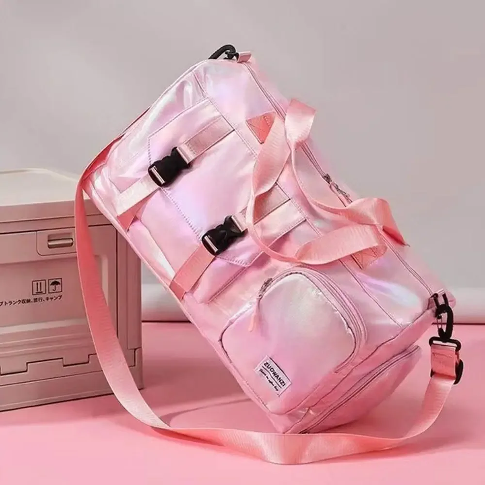 sac de sport brillant effet perle, étanche avec séparation sec/humide, sac de voyage grande capacité, sac de week-end, sac de sport pour femme