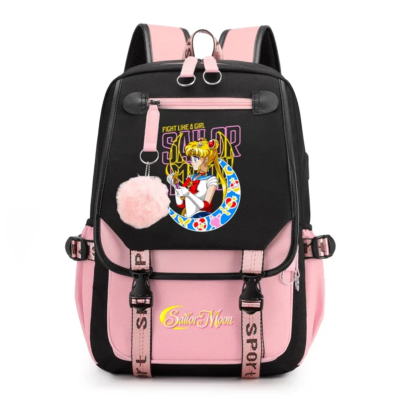 sac à dos décontracté sailor moon pour adolescentes, sac à dos scolaire pour étudiantes