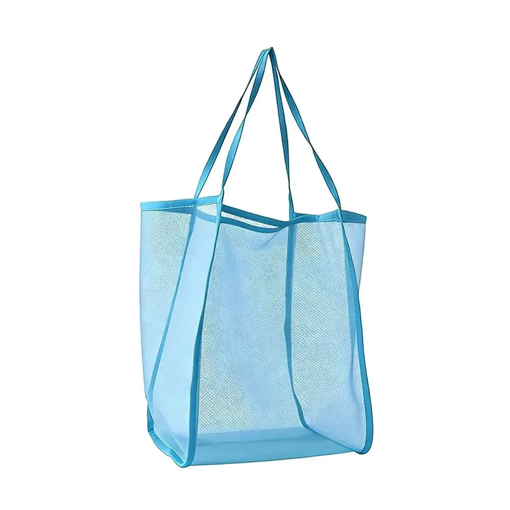 sac en maille transparente, sac de plage de grande capacité, sac à main organisateur polyvalent, sac de rangement pour cosmétiques et articles de toilette pour la piscine