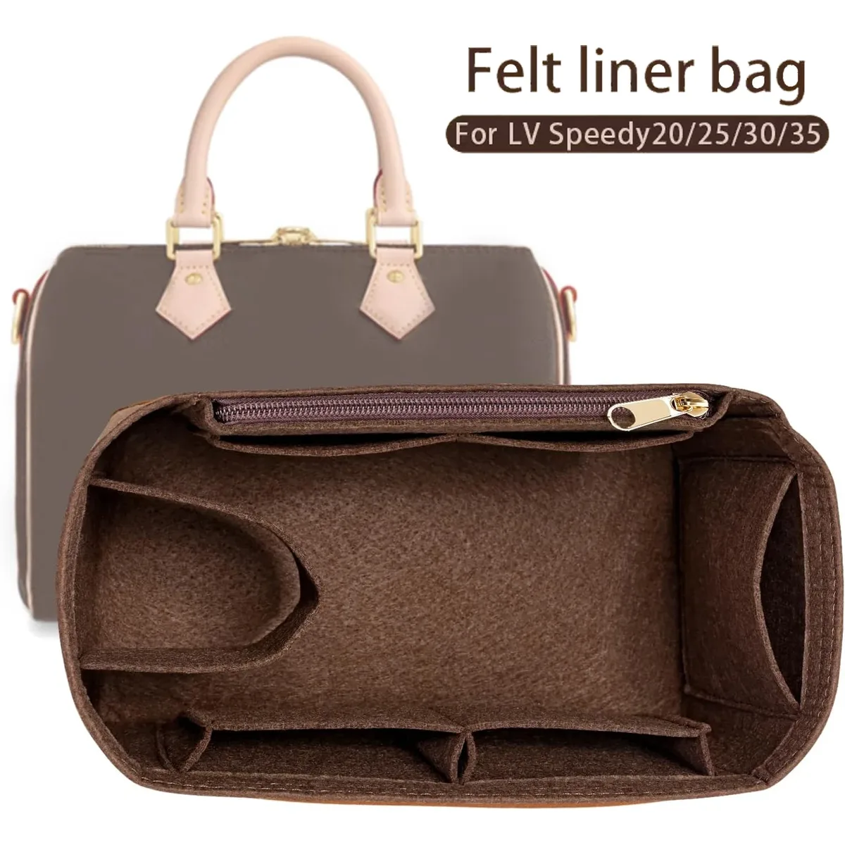Organisateur de sac à main à rabat en feutre pour LV Speedy 25 30 35, sac intérieur de maquillage, sac à main de voyage, fourre-tout de rangement, accessoires