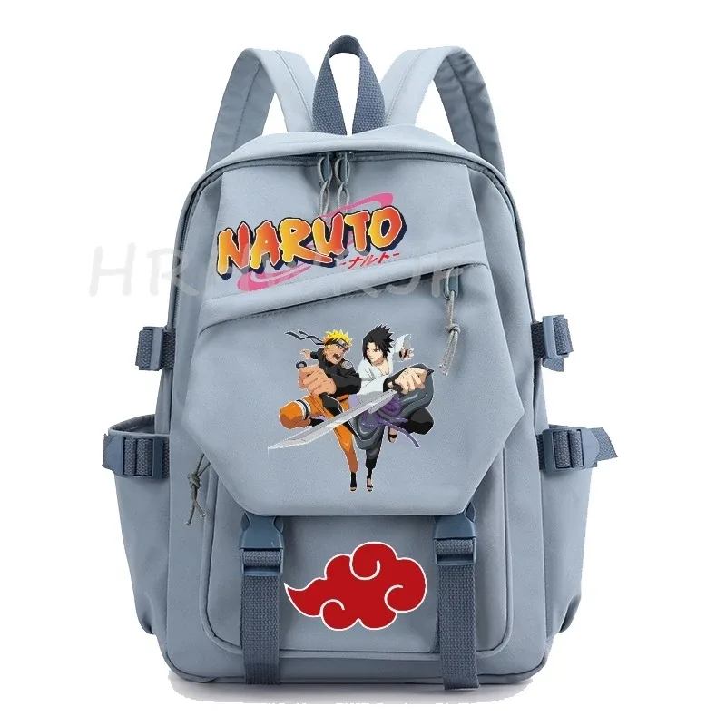 sac à dos anime uzumaki naruto uchiha sasuke, sacs d'école simples de couleur unie, adaptés aux voyages, aux déplacements, à l'école et au travail
