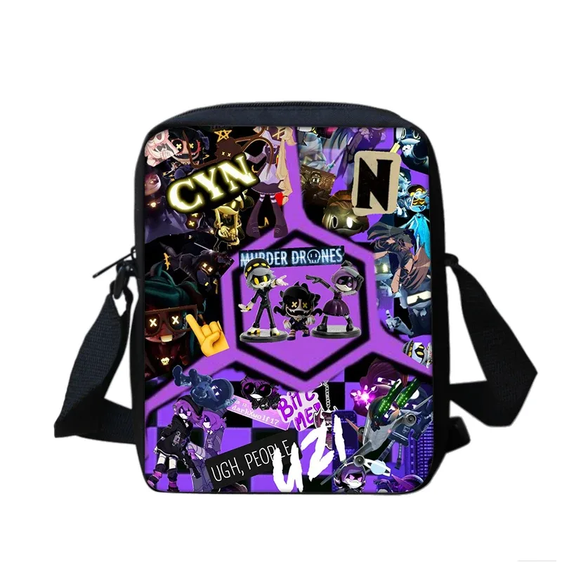 murder drones garçons et filles dessin animé imprimé sac à bandoulière enfants fourre-tout décontracté sac de téléphone hommes et femmes sac à provisions meilleur cadeau d'anniversaire