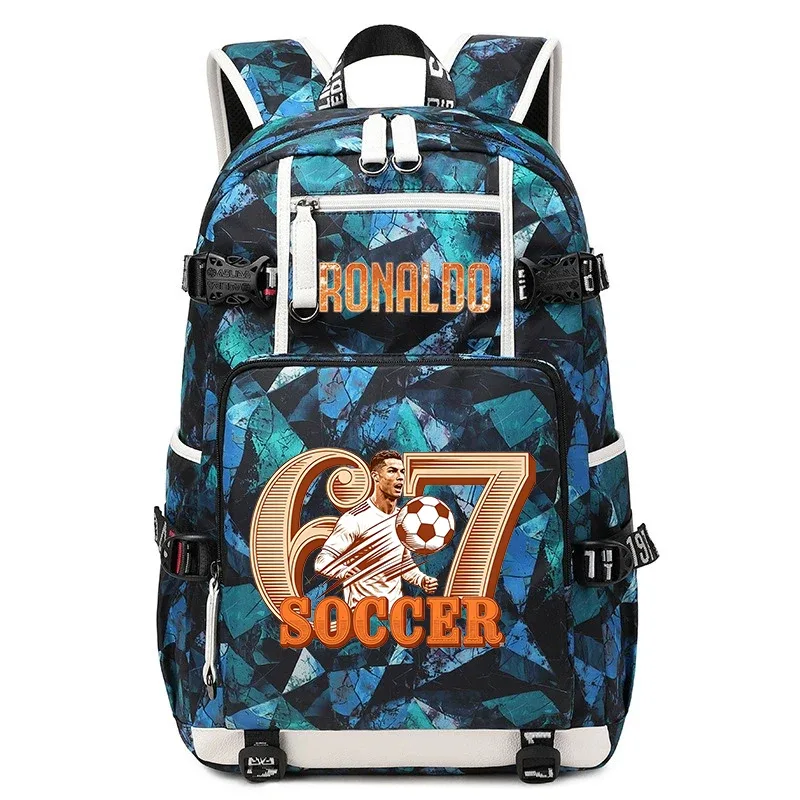 cr7 ronaldo 67 sac à dos imprimé de grande capacité pour étudiants, adolescents, enfants, sac à dos de voyage pour l'école